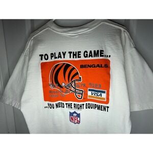 Vintage 90's Cincinnati Bengals Credit Card Big Graphic T-Shirt Mens size XL